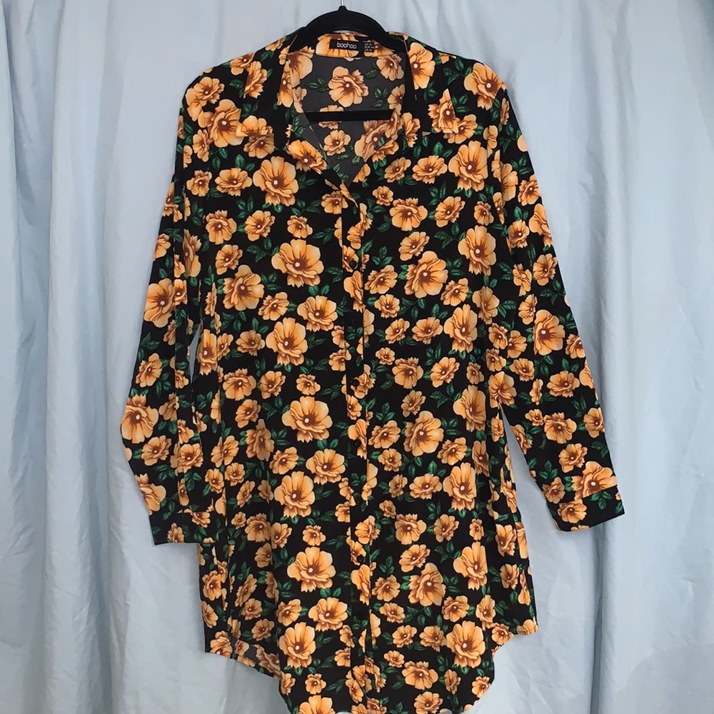 Boohoo Plus Button Up Dress Size 12